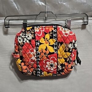 Vera Bradley Quilted Floral Cosmetic Bag - Red, Yellow, Black